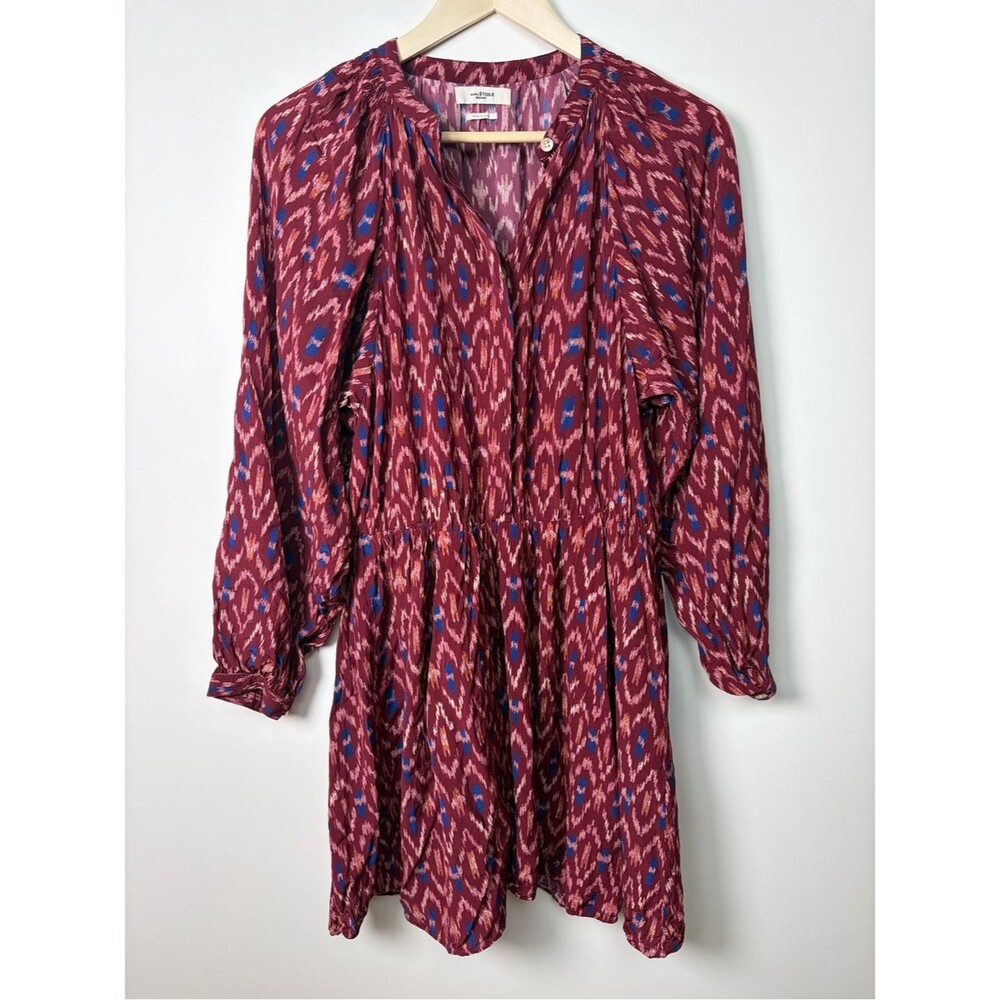 Isabel Marant Womens Amandine Mini Dress, Red Burnt Henna